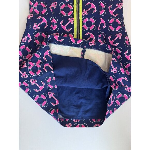 Macbeth Collection Dress Women’s Medium Margaret Joseph’s Nautical Navy Pink - Picture 6 of 8